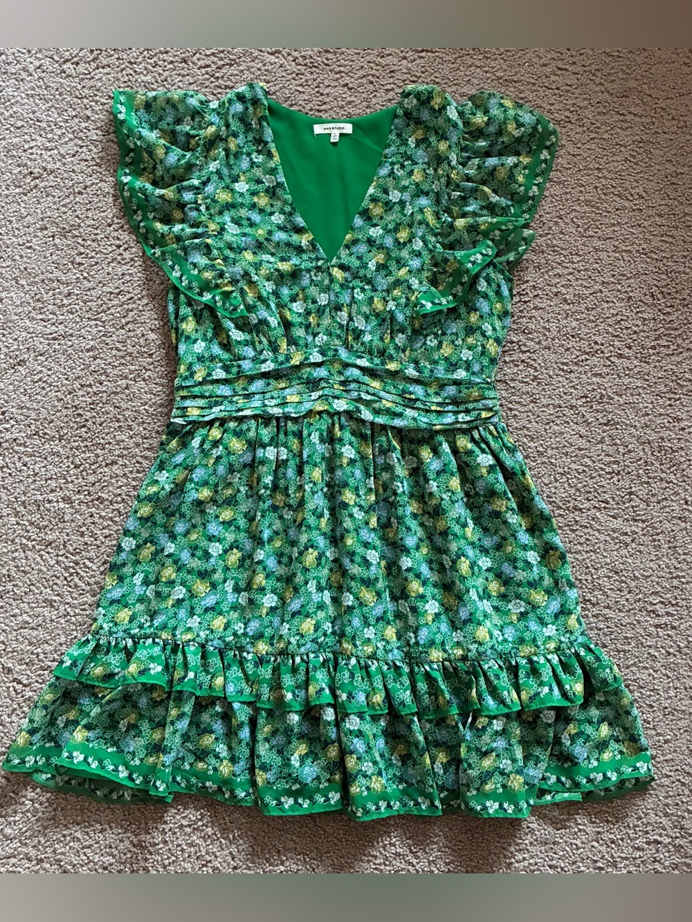 Max Studio Green Floral Dress